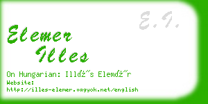 elemer illes business card